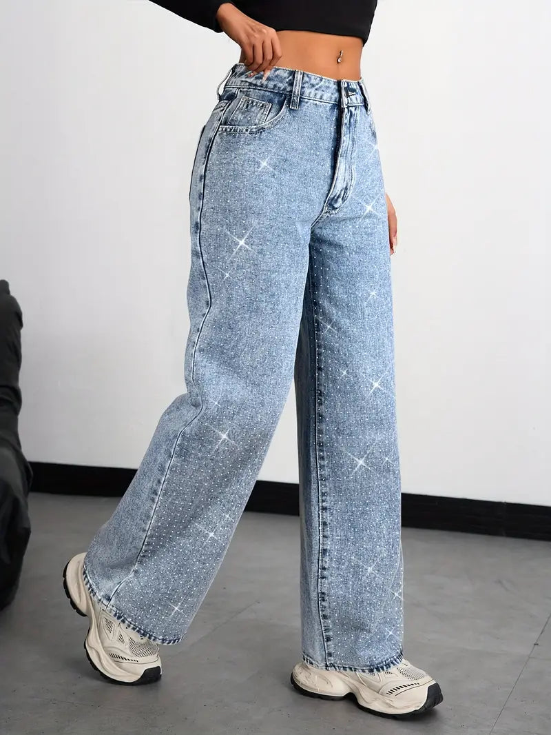 Дамски дънки с камъчета SX-860